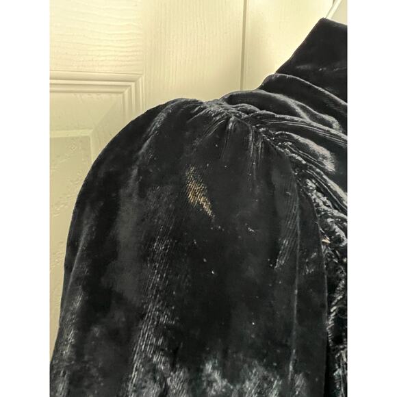 1930s Openhym's Debuvel Transparent Velvet Dress Black Art Deco Maxi Gown Sz 6 - Picture 10 of 13